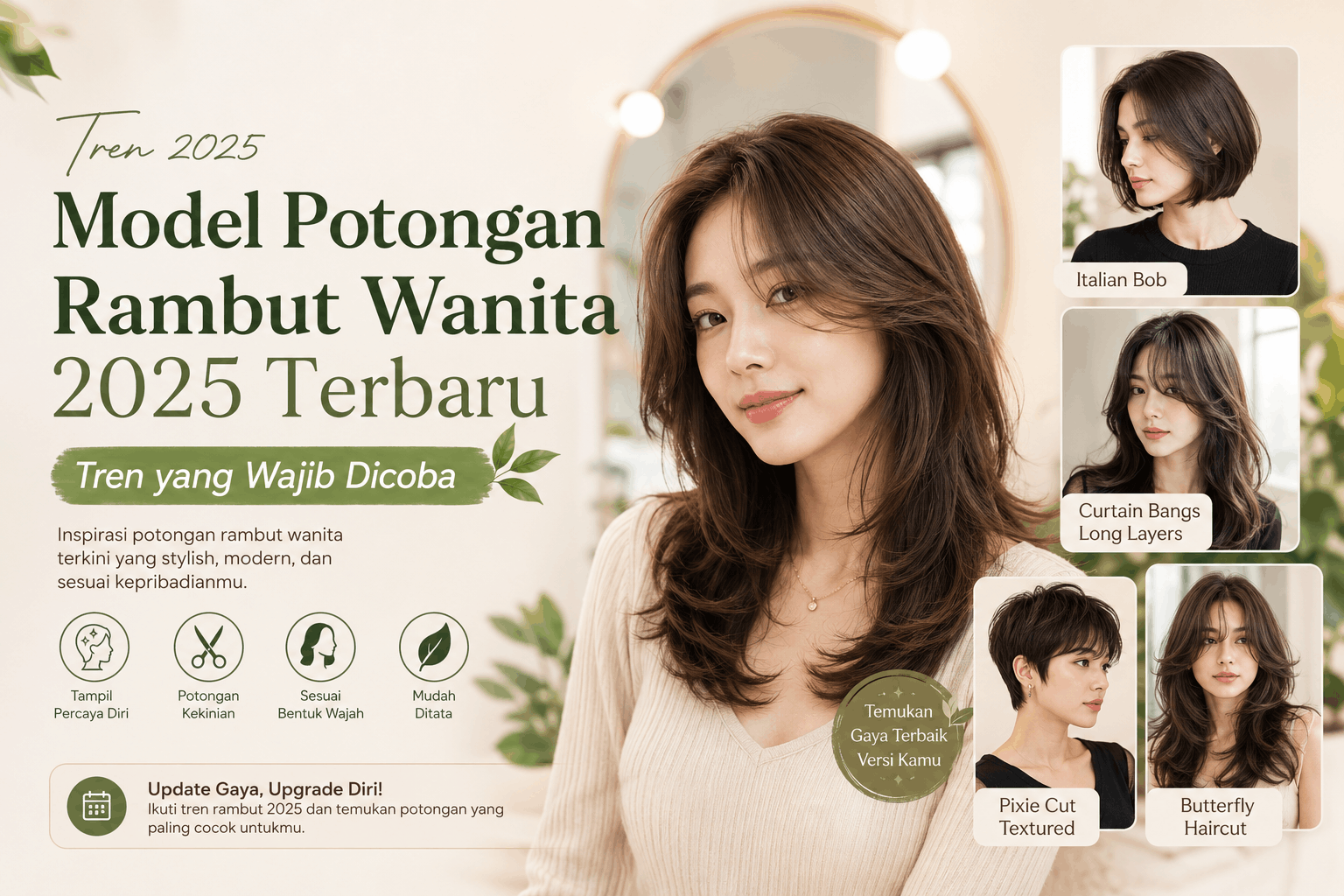 Model Potongan Rambut Wanita 2025 Terbaru yang Wajib Dicoba