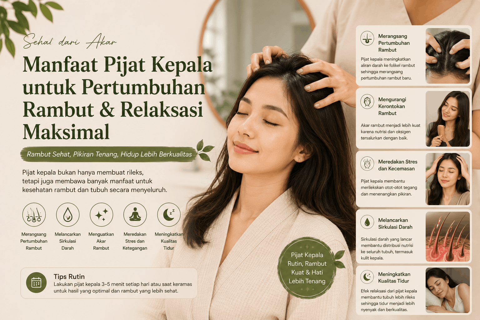 Manfaat Pijat Kepala untuk Pertumbuhan Rambut dan Relaksasi