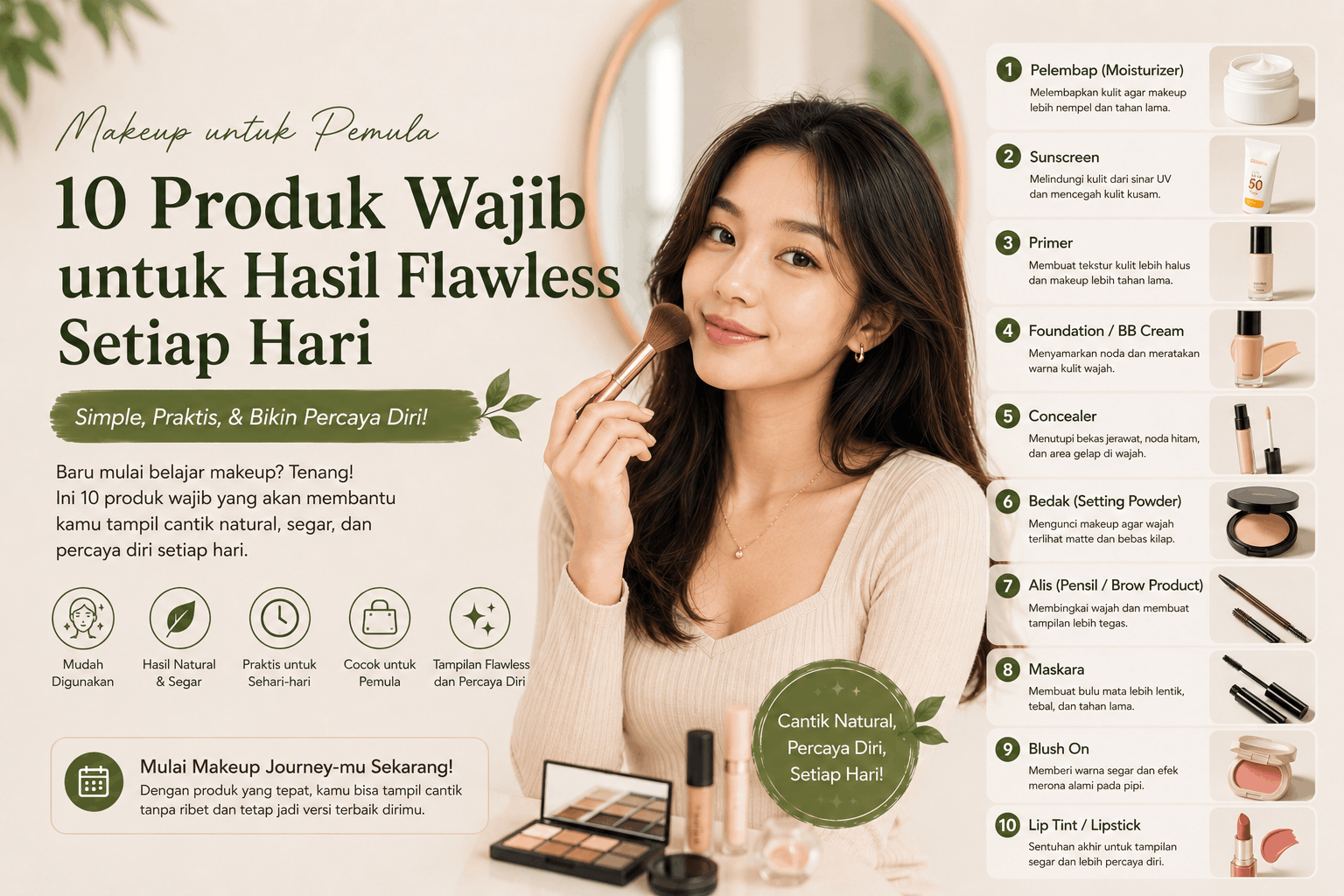 Makeup untuk Pemula: 10 Produk Wajib yang Harus Dimiliki